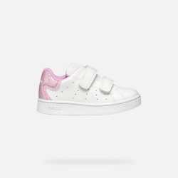 SNEAKERS GEOX PRIMI PASSI BAMBINA  B ECLYPER A - GBK+GBK BRILL.   WHITE/PINK BABY B365MA 054BJ C0406