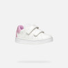 SNEAKERS GEOX PRIMI PASSI BAMBINA  B ECLYPER A - GBK+GBK BRILL.   WHITE/PINK BABY B365MA 054BJ C0406