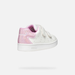 SNEAKERS GEOX PRIMI PASSI BAMBINA  B ECLYPER A - GBK+GBK BRILL.   WHITE/PINK BABY B365MA 054BJ C0406