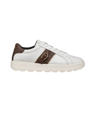 SNEAKERS GEOX DONNA SPHERICA ECUB-1 BIANCO/MARRONE SCURO D46WEA 08504 C0356