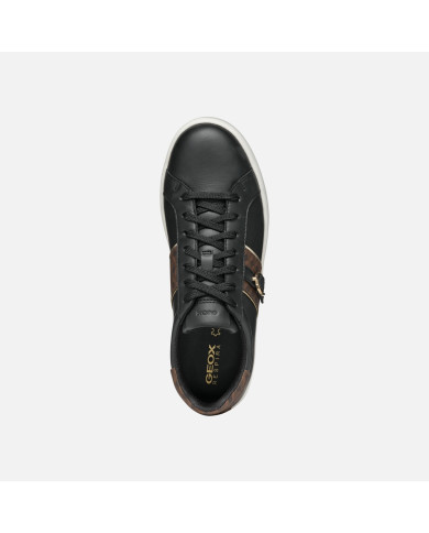 SNEAKERS GEOX DONNA SPHERICA ECUB-1 NERO/MARRONE SCURO D46WEA 08504 C9229