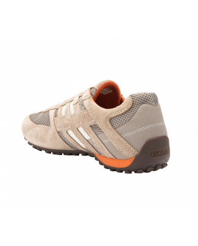 SNEAKERS GEOX UOMO U SNAKE L - SCAM.+MESH  BEIGE/DK ORANGE U4207L 02214 C0845