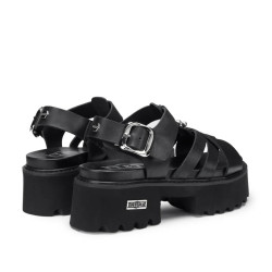 SANDALO CON ZEPPA CULT DONNA CHER 4535 SANDAL W LEATHER BLACK CLW453500