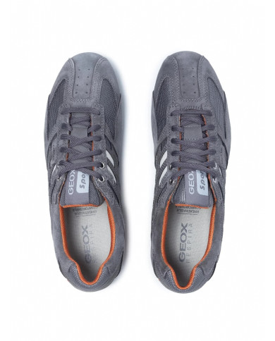 SNEAKERS GEOX UOMO  U SNAKE K - SCAM.+MESH LT GREY/ANTHRACITE U4207K 02214 C1L9A