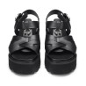SANDALO CON ZEPPA CULT DONNA CHER 4535 SANDAL W LEATHER BLACK CLW453500