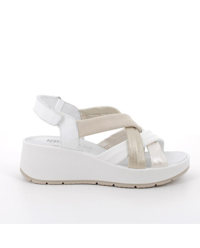 SANDALO CON ZEPPA IGI&CO DONNA SI.NAPPA BOTTAL BIANCO/PLATINO 7666722