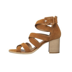 SANDALO CON TACCO NERO GIARDINI DONNA VELOUR tabaccoE012280D/326