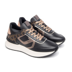 SNEAKERS NEROGIARDINI DONNA IN CAMOSCIO E PELLE NERO I308350D/100