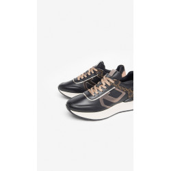 SNEAKERS NEROGIARDINI DONNA IN CAMOSCIO E PELLE NERO I308350D/100