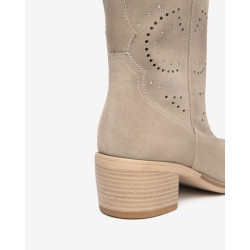 STIVALI CON TACCO NEROGIARDINI DONNA VELOUR CRETA TR BASILEA 828 NATURALE E615122D/451