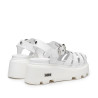 SANDALO CULT DONNA CON ZEPPA  NEW ROCK 3657 W LEATHER WHITE CLW365701