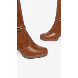 STIVALI CON TACCO NEROGIARDINI DONNA IN PELLE COLORE CUOIO TACCO 7,5CM I308880D/400