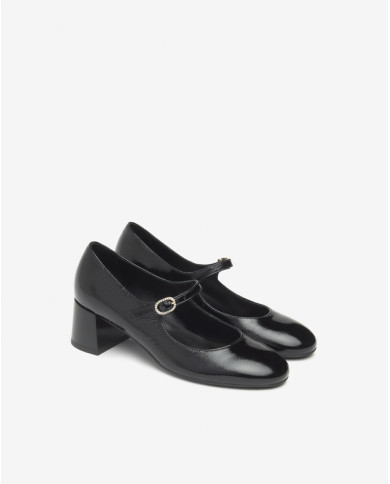 DECOLLETE' NEROGIARDINI DONNA MARY JANE NAPLAK NERO TPU OREO NERO TACCO 5CM I514360D/100