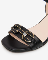 SANDALO CON TACCO NEROGIARDINI DONNA NAPPA PANDORA NERO TPU FEN NERO TACCO 5CM E615722D/100