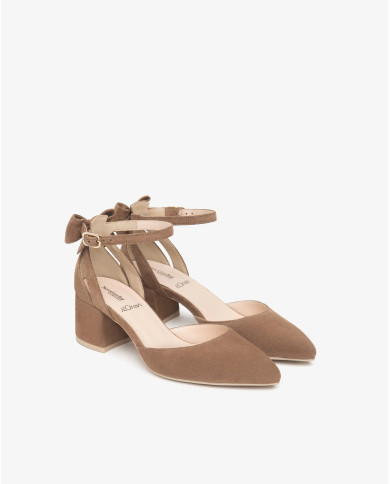 DECOLLETE' NEROGIARDINI DONNA IN SUEDE VELOUR MOU TPU TENNA NATURALE TACCO 5CM E615530D/442 