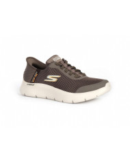 SNEAKERS UOMO SKECHERS SLIP-INS GO WALK FLEX - HANDS UP 216324 BRN
