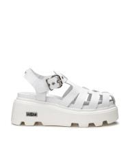 SANDALO CULT DONNA CON ZEPPA  NEW ROCK 3657 W LEATHER WHITE CLW365701