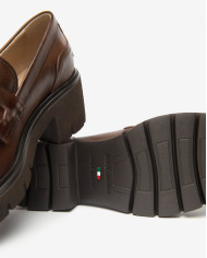 MOCASSINO NEROGIARDINI DONNA DELAVATO BEIGE EVA URBANA MARRONE TACCO 6CM I513981D/412