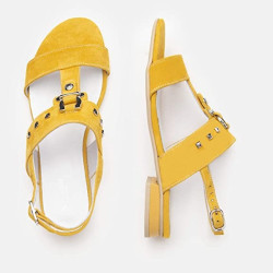 SANDALO NEROGIARDINI DONNA CAPRA SCAMOSCIATO GRANO GIALLO E012501D/612