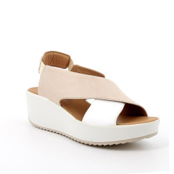 SANDALO CON ZEPPA IGI&CO DONNA CAPRA TAMPONATA PANNA/BIANCO 5668811