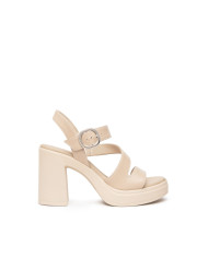 SANDALO CON TACCO NEROGIARDINI DONNA TAMIGI LINO PU.TOLOSA BIANCO+INS TACCO 9,5CM E616080D/453