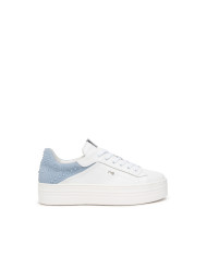 SNEAKERS NEROGIARDINI DONNA CILE BIANCO VELOUR FIORDALISO ETOILE ARGENTO PU.MONOD.CAPRAI E615300D/707