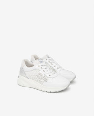 SNEAKERS NEROGIARDINI DONNA SKIPPER BIANCO T.NORA BIANCO 17 T.BRILL ARGENTO ETOILE ARGENTO E615180D/707