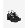 SANDALI CON TACCO NEROGIARDINI DONNA IN PELLE TAMIGI NERO PU.TOLOSA NERO+INSERTO E616080D/100