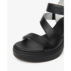 SANDALI CON TACCO NEROGIARDINI DONNA IN PELLE TAMIGI NERO PU.TOLOSA NERO+INSERTO E616080D/100