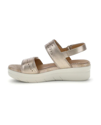 SANDALO CON ZEPPA STONEFLY DONNA AQUA III 31 LAMINATED LASER ORO SIMPLY TAUPE 223652 I89