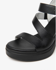 SANDALI CON TACCO NEROGIARDINI DONNA IN PELLE TAMIGI NERO PU.TOLOSA NERO+INSERTO E616080D/100