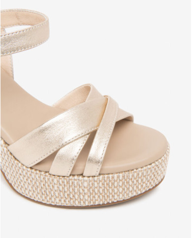 SANDALO CON TACCO NEROGIARDINI DONNA ETOILE SAND MIELE PU.CASSOLA E616071D/418