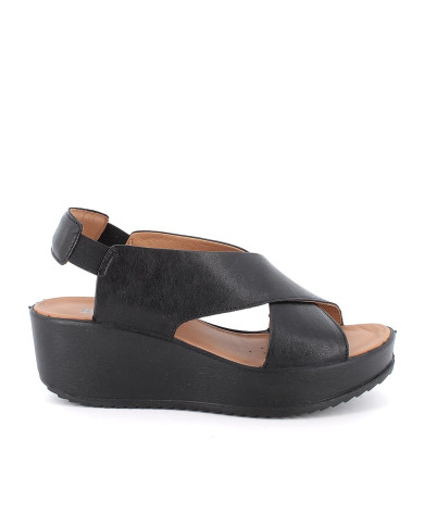 SANDALO CON ZEPPA IGI&CO DONNA CAPRA TAMPONATA NERO 7665700