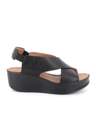 SANDALO CON ZEPPA IGI&CO DONNA CAPRA TAMPONATA NERO 7665700