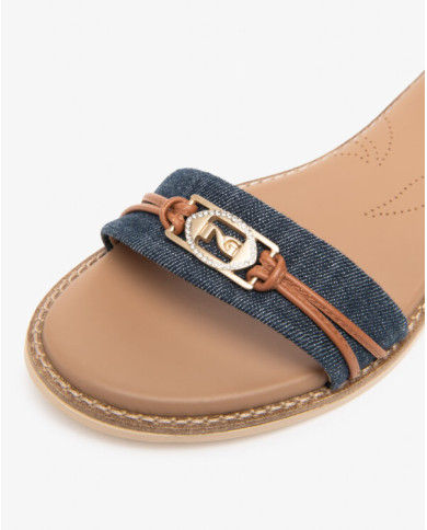 SANDALI NEROGIARDINI DONNA T.TINTO JEANS 9 ARMENIA COGNAC TR BEVAGNA 592 BEIGE E615898D/214 