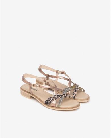 SANDALO CON TACCO NEROGIARDINI DONNA T.AIDA LEO BEIGE+IRI T.NOTTURNO RAME 639  ROCHER BISCOTTO E615892D/412