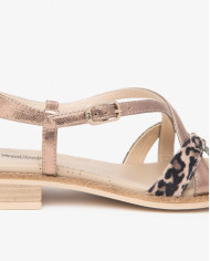 SANDALO CON TACCO NEROGIARDINI DONNA T.AIDA LEO BEIGE+IRI T.NOTTURNO RAME 639  ROCHER BISCOTTO E615892D/412