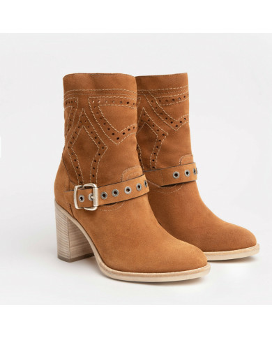 STIVALETTO NEROGIARDINI DONNA VELOUR TABACCO E217900D/326