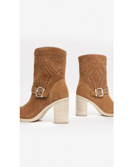 STIVALETTO NEROGIARDINI DONNA VELOUR TABACCO E217900D/326