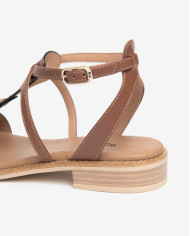 SANDALO CON TACCO NEROGIARDINI DONNA ARMENIA CUOIO TR BEVAGNA 592 BEIGE E615895D/400