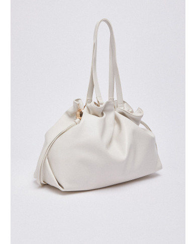BORSA A SPALLA LIU JO RICCY GRANDE SHOPPING BAG CREAM 38X14X29CM AA6098 ES027 X0459 