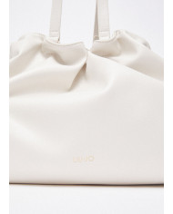 BORSA A SPALLA LIU JO RICCY GRANDE SHOPPING BAG CREAM 38X14X29CM AA6098 ES027 X0459 