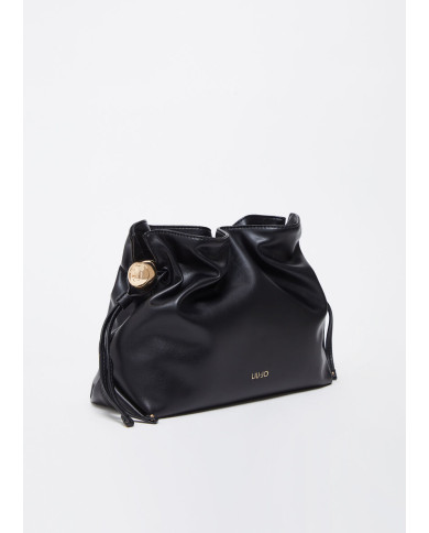 BORSA A SPALLA LIU JO RICCY MEDIA HOBO BAG BLACK 30X11X25CM AA6096 E0958 22222