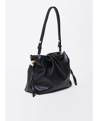 BORSA A SPALLA LIU JO RICCY MEDIA HOBO BAG BLACK 30X11X25CM AA6096 E0958 22222