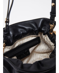 BORSA A SPALLA LIU JO RICCY MEDIA HOBO BAG BLACK 30X11X25CM AA6096 E0958 22222