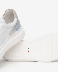 SNEAKERS NEROGIARDINI DONNA CILE BIANCO ZOUK SILVER VELOUR FIORDALISO VELOUR FEMME E615285D/707