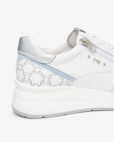 SNEAKERS NEROGIARDINI DONNA SKIPPER BIANCO SKIPPER BIANCO T.GIOVE BIANCO/GRIGI VELOUR E615190D/707