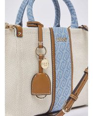 BORSA LIU JO PICCOLA JACQUARD SHOPPING NEUTRO/DENIM 25X11X21CM AA6192 T388A C3906