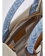 BORSA LIU JO PICCOLA JACQUARD SHOPPING NEUTRO/DENIM 25X11X21CM AA6192 T388A C3906