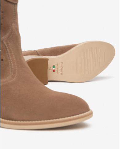 STIVALETTI CON TACCO NEROGIARDINI DONNA VELOUR MOU TR BASILEA 828 NATURALE TACCO 5CM E615121D/442